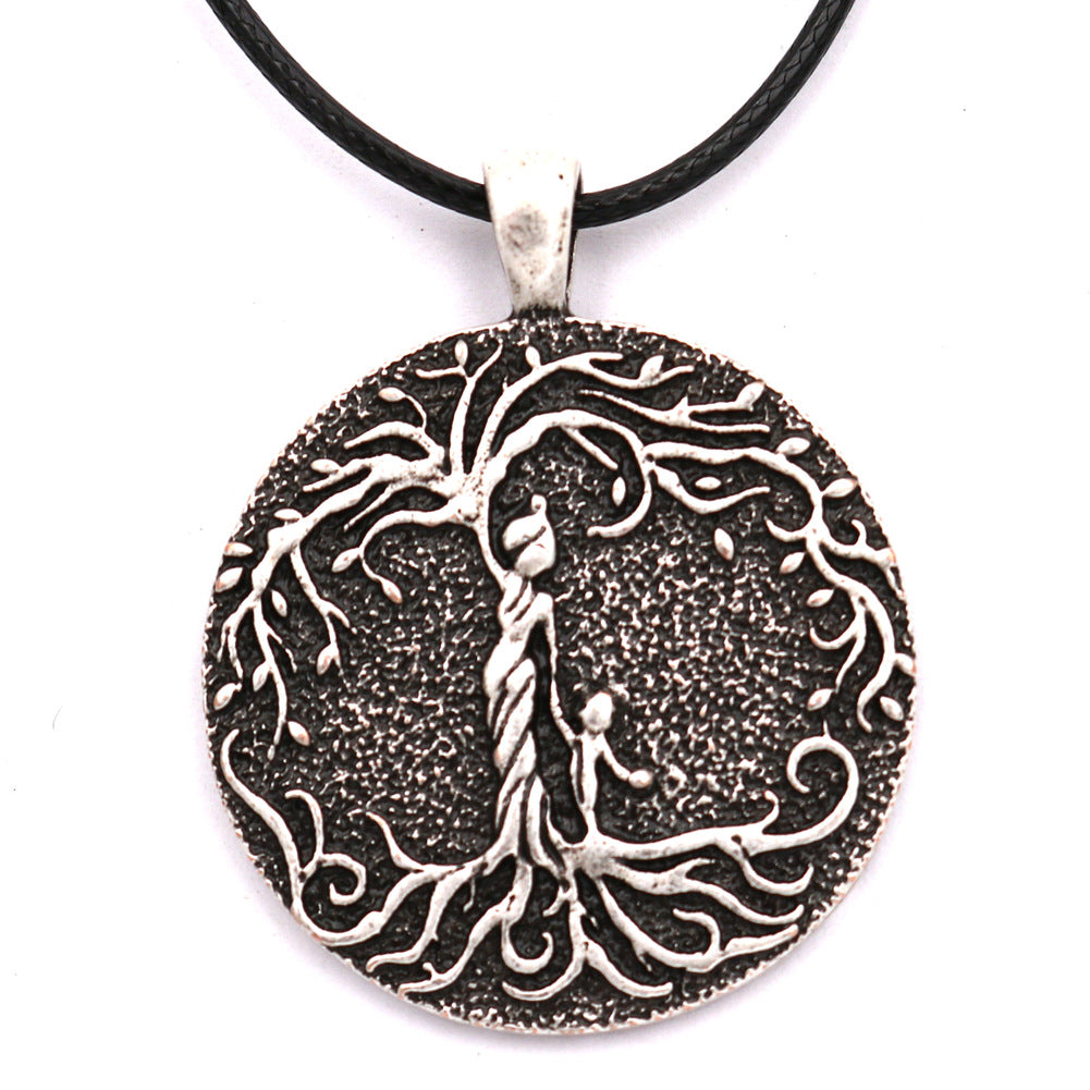 Norse Legacy Family Tree Pendant Necklace with Metal Material