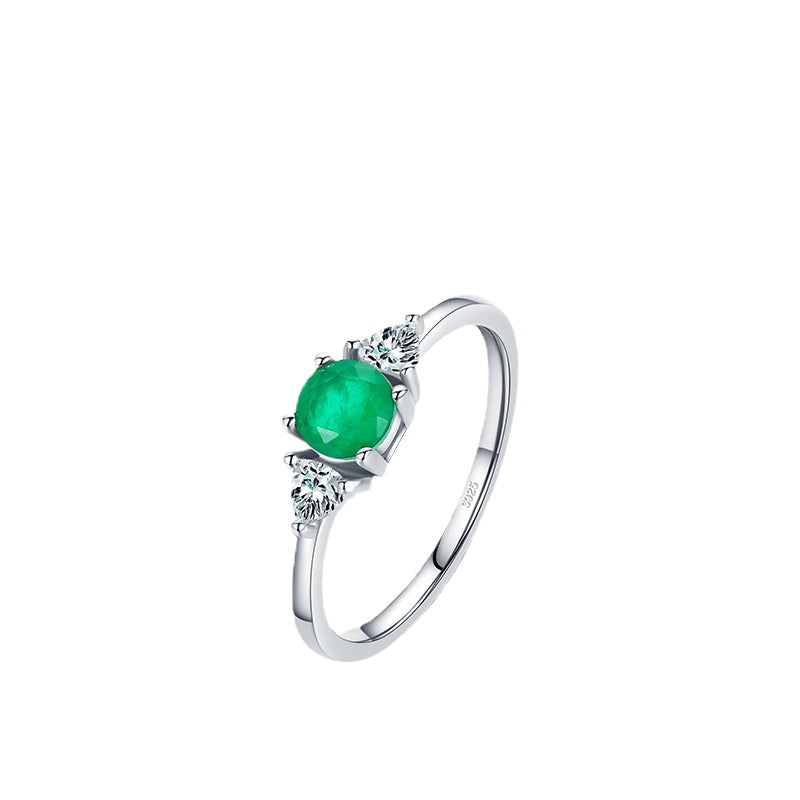 Luxury Sterling Silver Green Zircon Ring