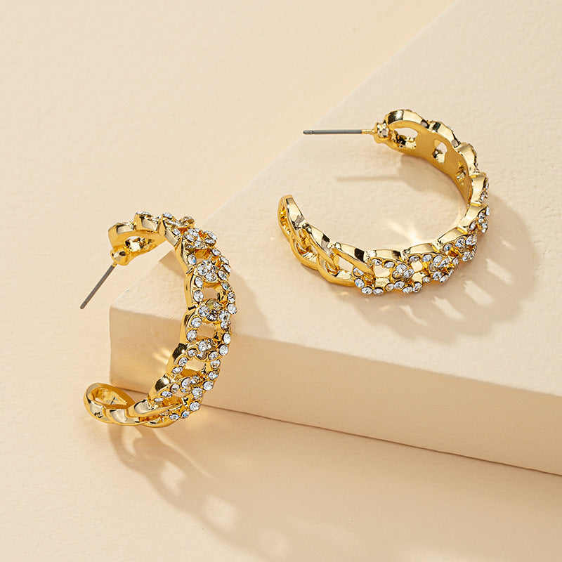 Exaggerated Personality Chain Buckles Earrings - Vienna Verve Collection