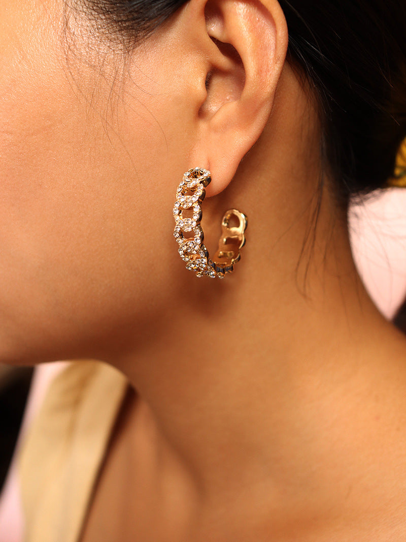 Exaggerated Personality Chain Buckles Earrings - Vienna Verve Collection