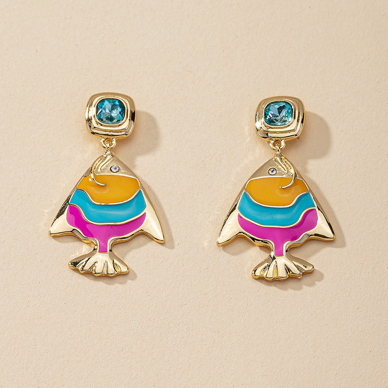 Dripping Oil Fish Earrings - Vienna Verve Collection