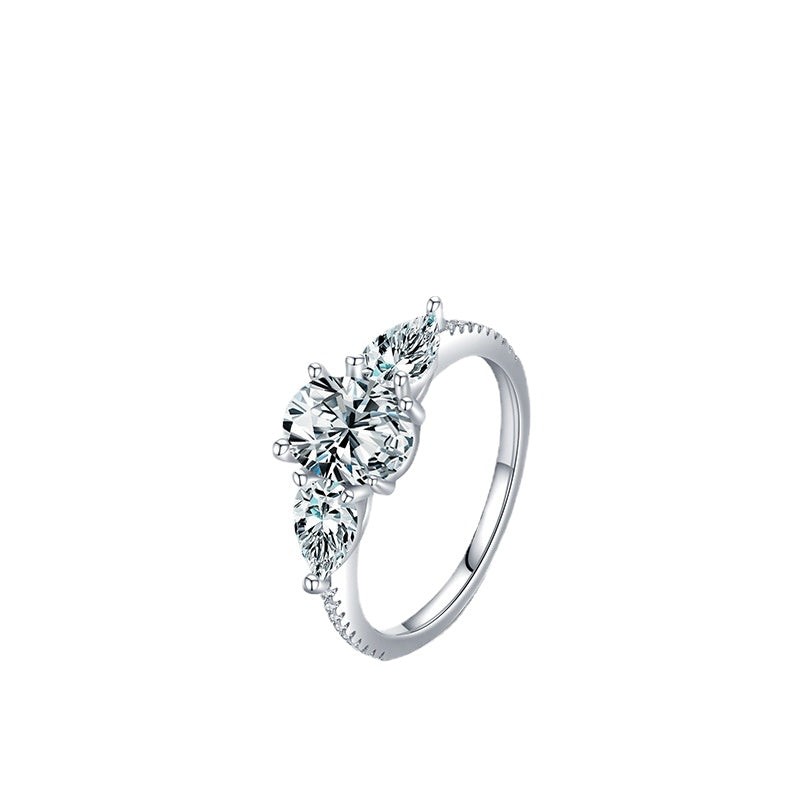 Elegant Sterling Silver Oval Zircon Proposal Ring