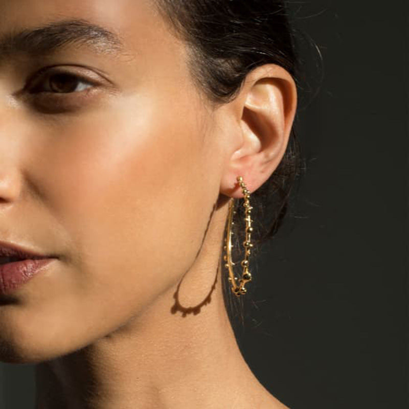 Exaggerated Gold Earrings - Vienna Verve Collection by Planderful