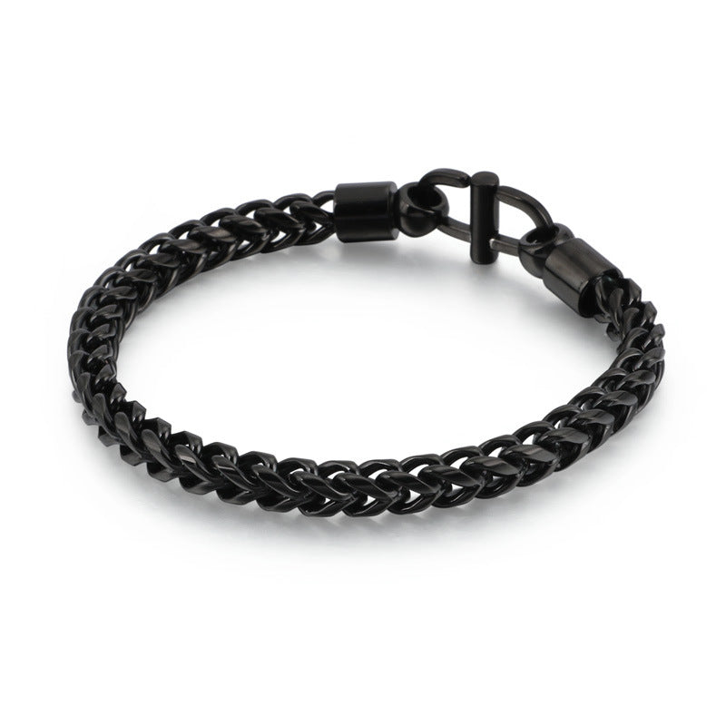 Creative Stainless Steel Chain Bracelet for Boys - Japanese and Korean Street Trend Jewelry Accessories for Men