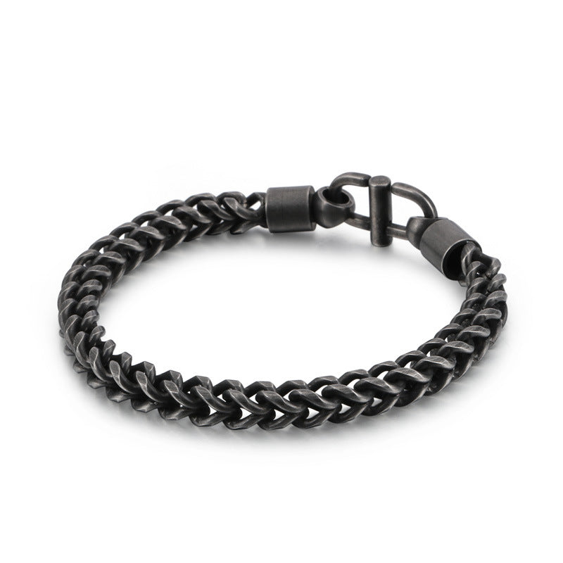 Creative Stainless Steel Chain Bracelet for Boys - Japanese and Korean Street Trend Jewelry Accessories for Men