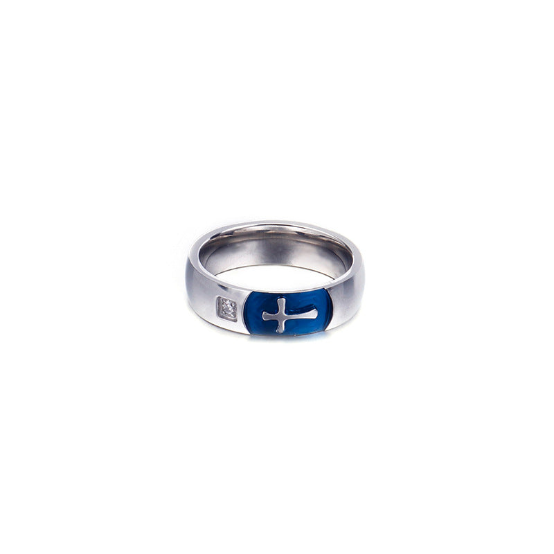 Creative Cross Couples Ring for Men - Simple European and American Design by Planderful