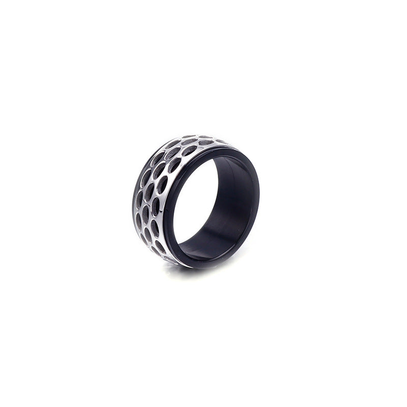 Vintage-Inspired Stainless Steel Men's Punk Ring for Rock Stage and Dance Events