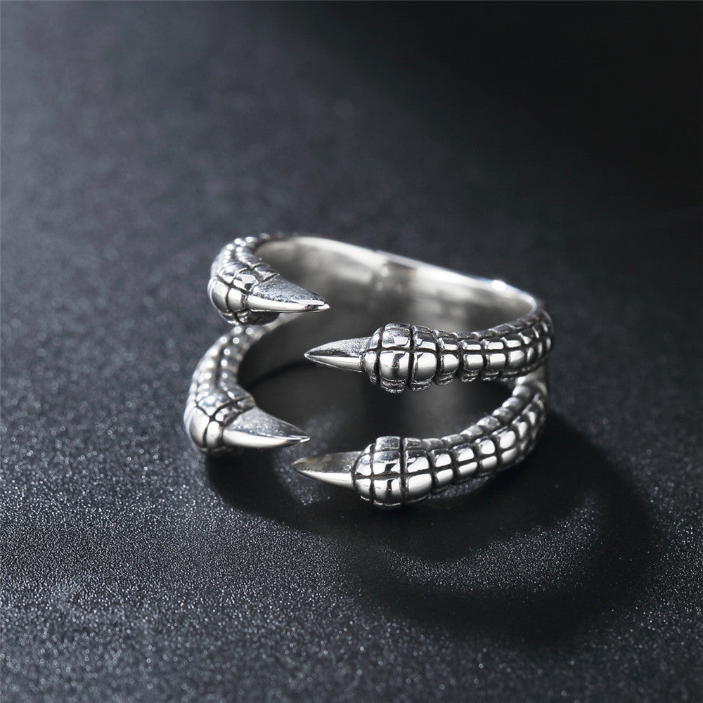 Eagle Claw Split Shank Titanium Steel Ring for Men