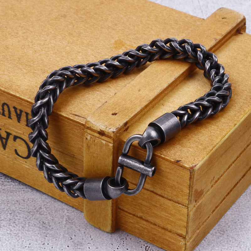 Creative Stainless Steel Chain Bracelet for Boys - Japanese and Korean Street Trend Jewelry Accessories for Men