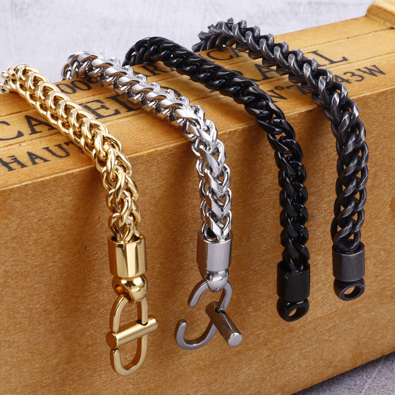 Creative Stainless Steel Chain Bracelet for Boys - Japanese and Korean Street Trend Jewelry Accessories for Men