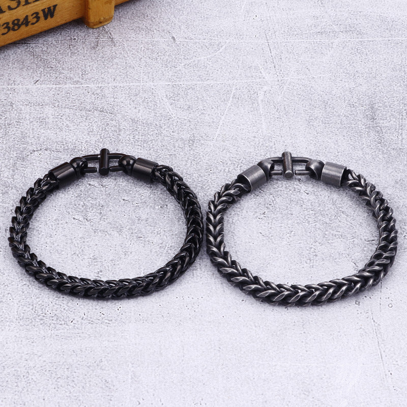 Creative Stainless Steel Chain Bracelet for Boys - Japanese and Korean Street Trend Jewelry Accessories for Men