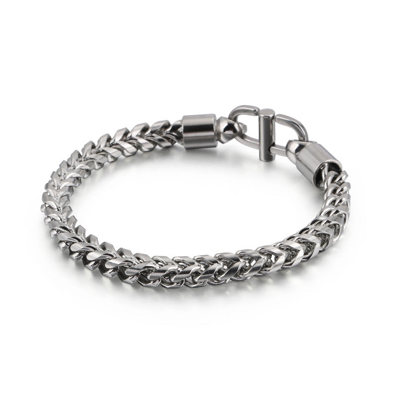 Creative Stainless Steel Chain Bracelet for Boys - Japanese and Korean Street Trend Jewelry Accessories for Men