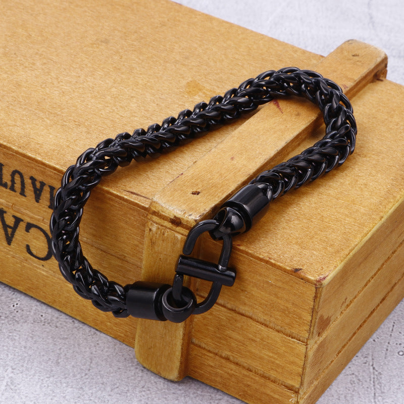 Creative Stainless Steel Chain Bracelet for Boys - Japanese and Korean Street Trend Jewelry Accessories for Men