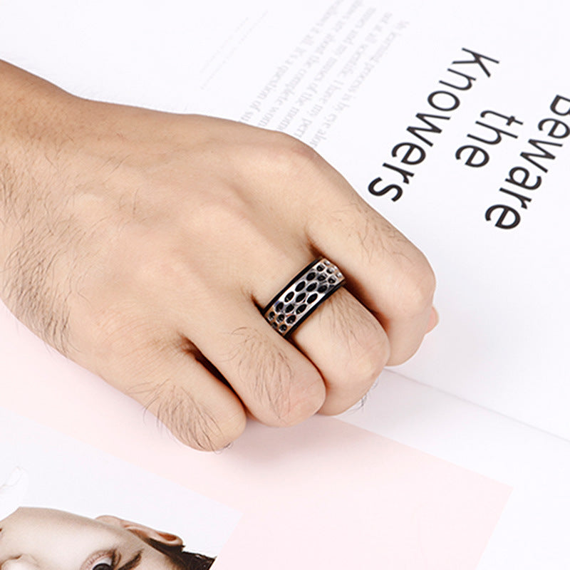 Vintage-Inspired Stainless Steel Men's Punk Ring for Rock Stage and Dance Events