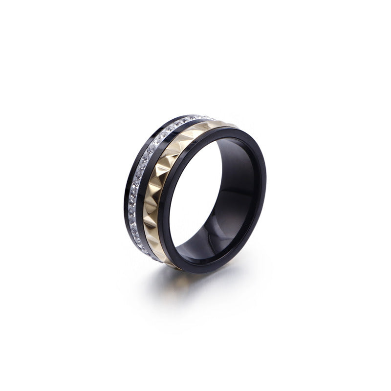 Unisex Trendy Zircon Ring - Versatile Daily Accessory for Men in Japanese and Korean Fashion