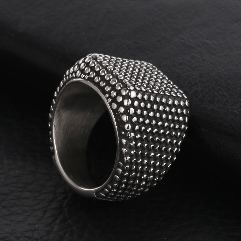 Titanium Steel Punk Ring for Men - Hip-Hop Willow Nail Design, Trendy European and American Style