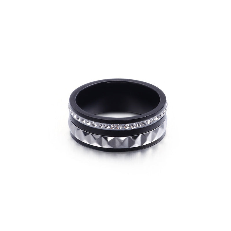 Unisex Trendy Zircon Ring - Versatile Daily Accessory for Men in Japanese and Korean Fashion