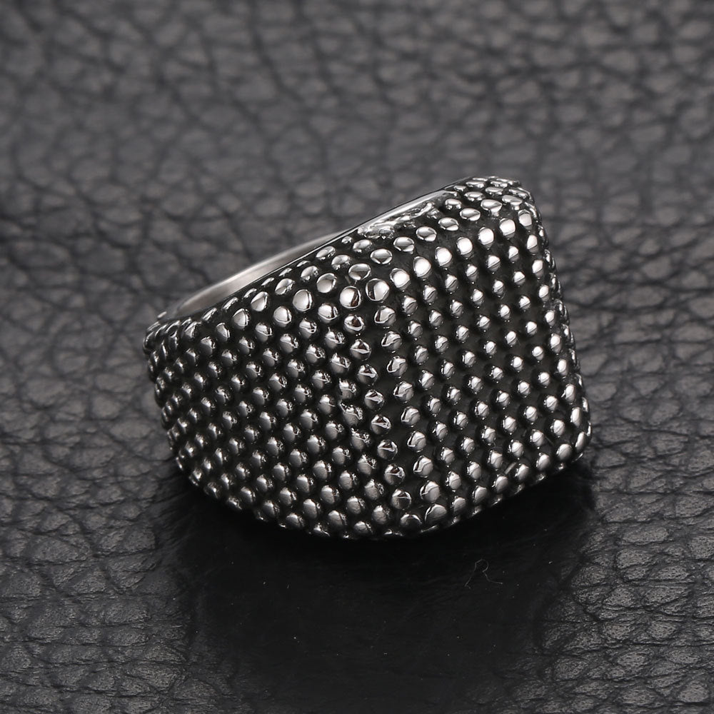 Titanium Steel Punk Ring for Men - Hip-Hop Willow Nail Design, Trendy European and American Style