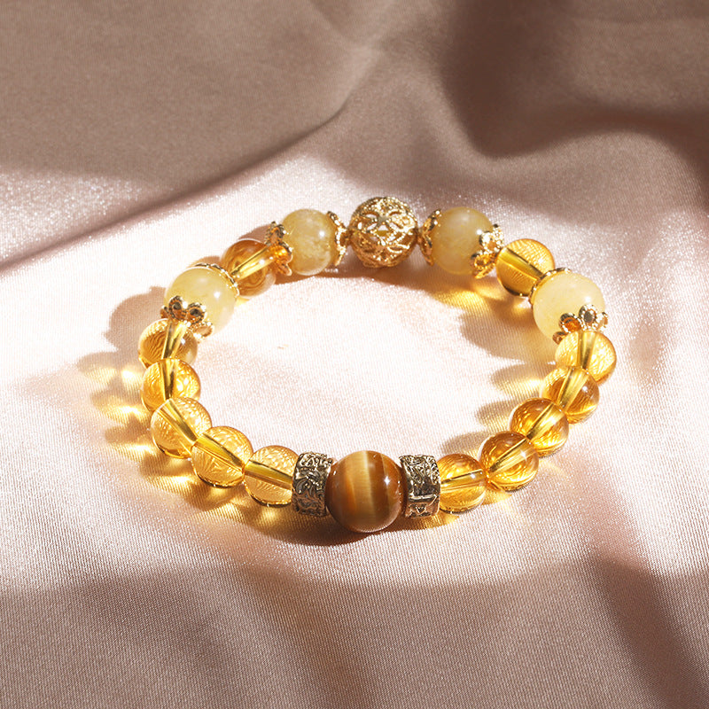 Citrine Crystal Sterling Silver Fortune Bracelet