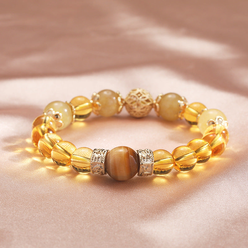 Citrine Crystal Sterling Silver Fortune Bracelet