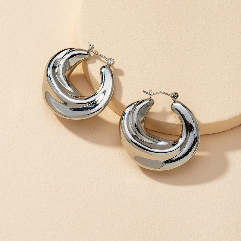 Exaggerated Metal Earrings - Planderful Vienna Verve Collection