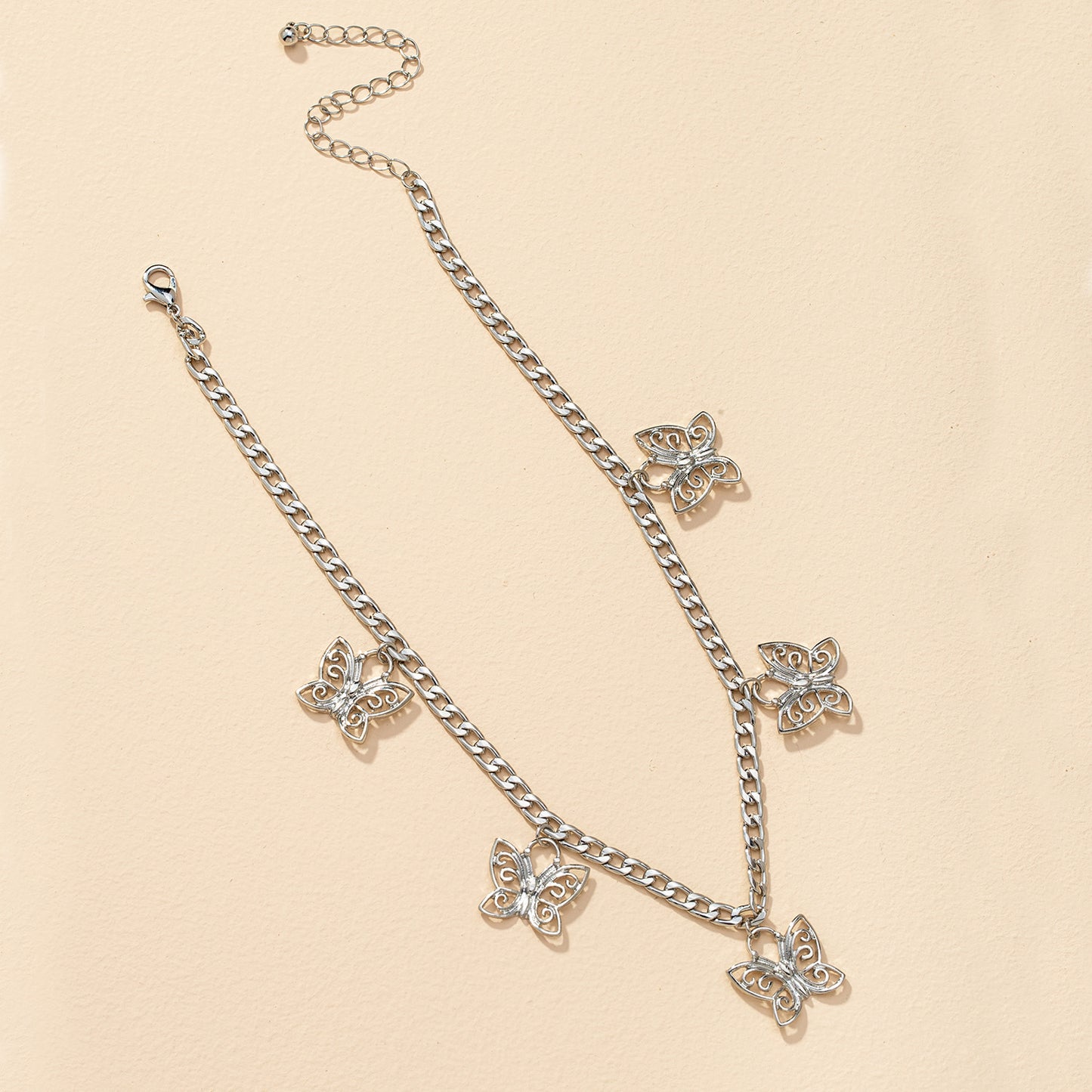 Hollow Butterfly Necklace with Collarbone Chain - European & American Neck Jewelry