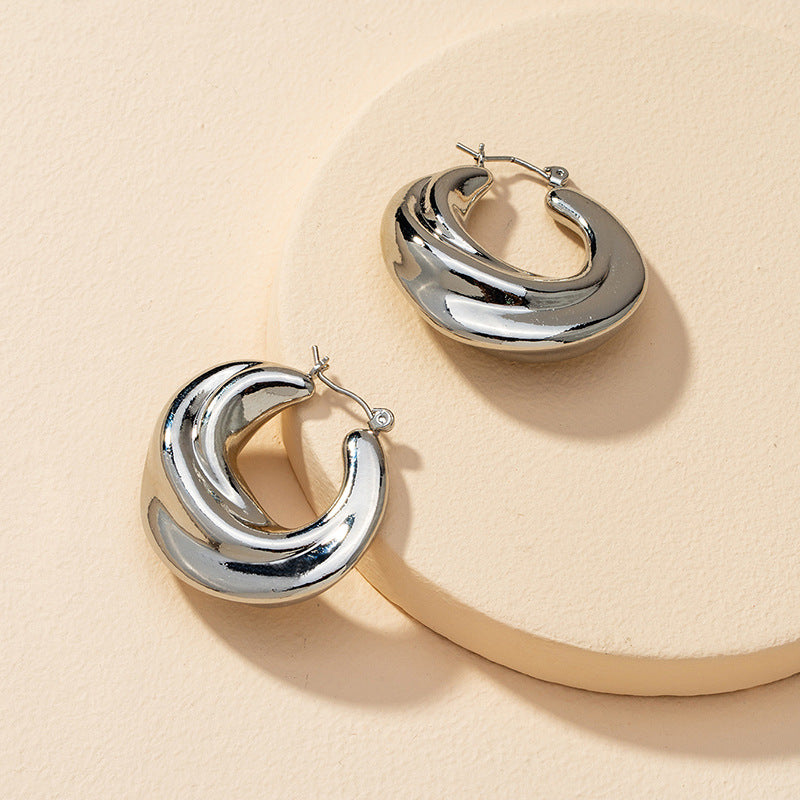 Exaggerated Metal Earrings - Planderful Vienna Verve Collection