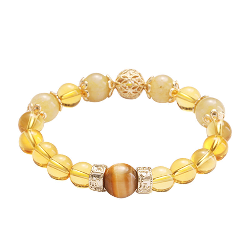 Citrine Crystal Sterling Silver Fortune Bracelet