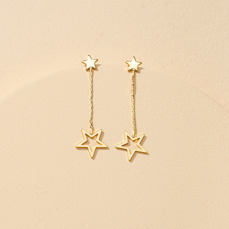 Stylish South Korean Five-Pointed Star Earrings - Vienna Verve Collection by Planderful