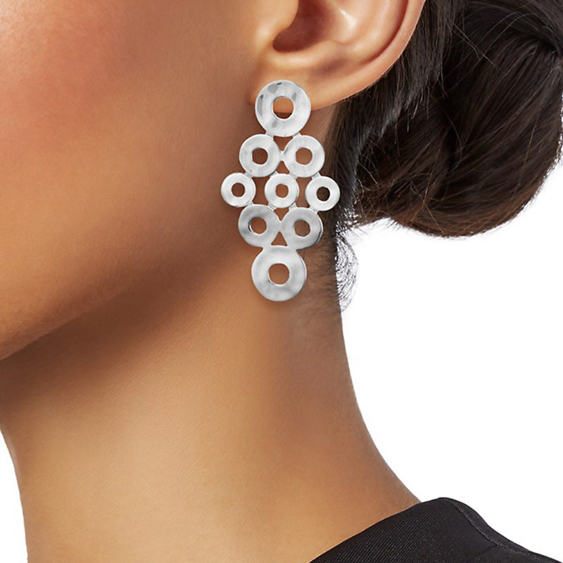 Exaggerated Metal Hollow Earrings in Vienna Verve Collection