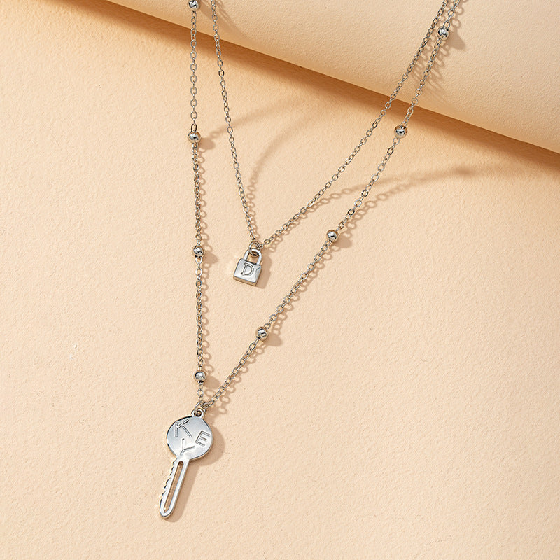 Double Stacked Lock and Key Necklace - Vienna Verve Collection