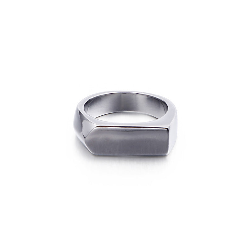 Hipster Titanium Steel Geometric Men's Ring - European and American Hip Hop Rap Accessories