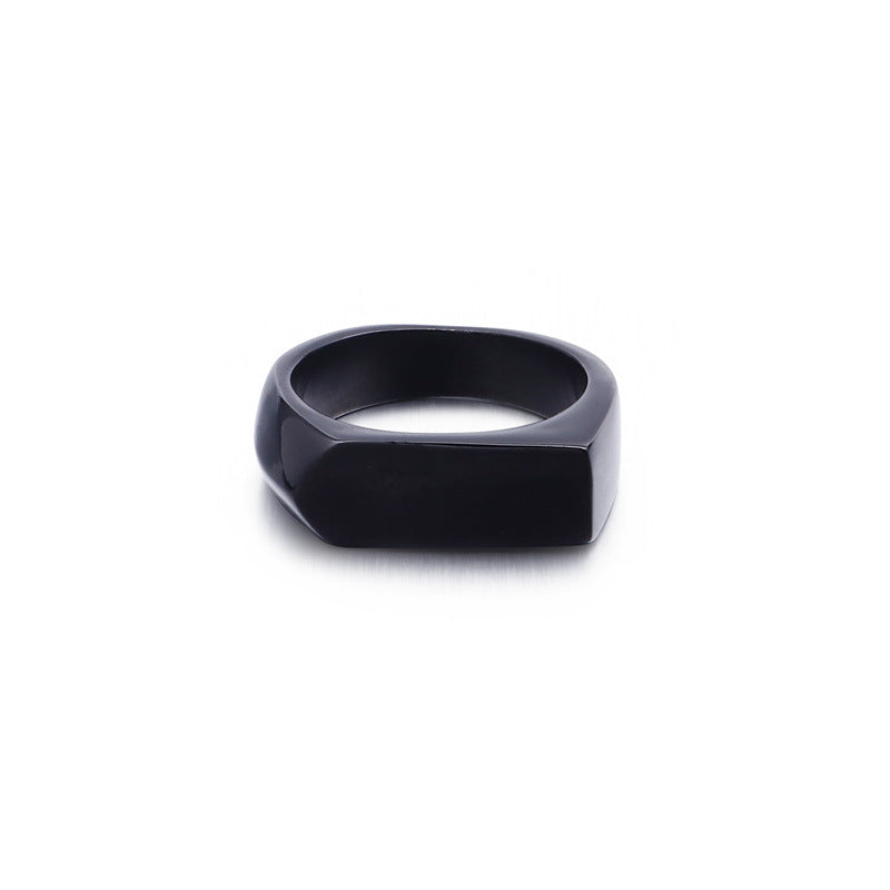 Hipster Titanium Steel Geometric Men's Ring - European and American Hip Hop Rap Accessories