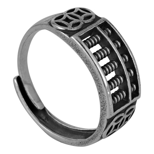 Retro Abacus Opening Sterling Silver Ring