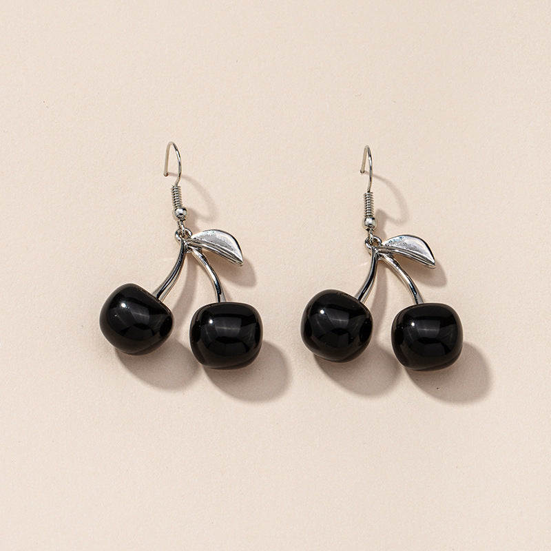 Black Cherry Earrings - Fashionable European and American Jewelry