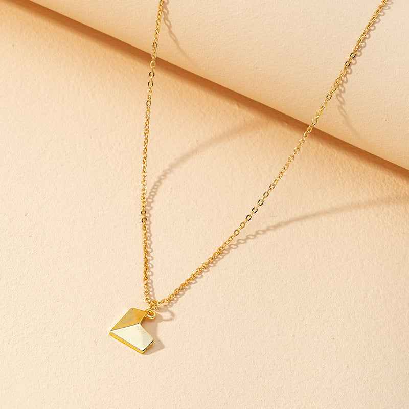 Gold-Plated Origami Love Necklace with Cross-Border Charm