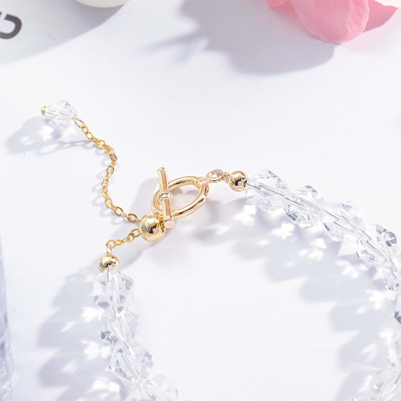 Simple Geometric Crystal Bracelet for Women from the Korean Edition