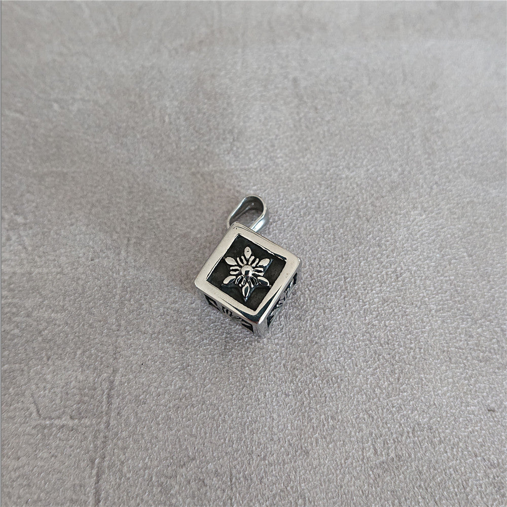 Snowflake Cube Titanium steel Pendant for Men