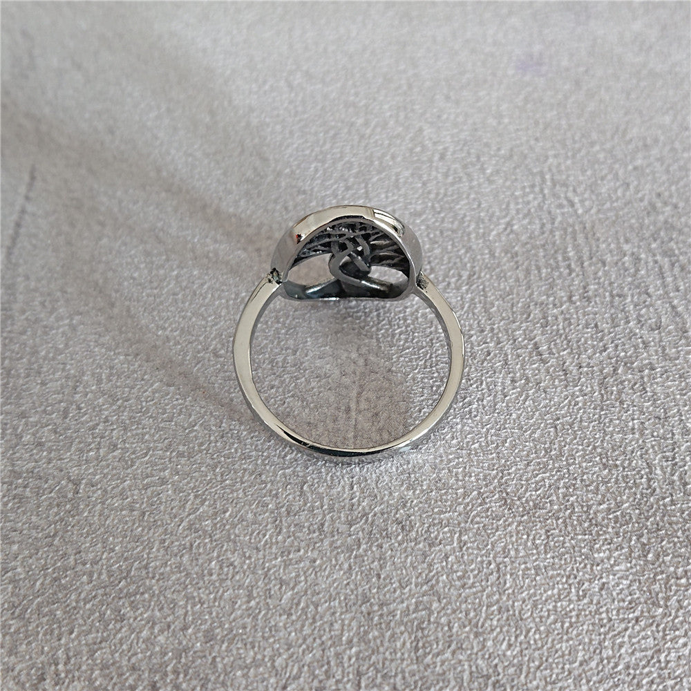 Men's Titanium Steel Life Tree Ring with Religious Retro Personality