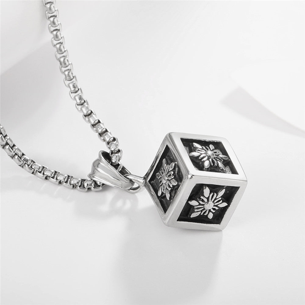 Snowflake Cube Titanium steel Pendant for Men