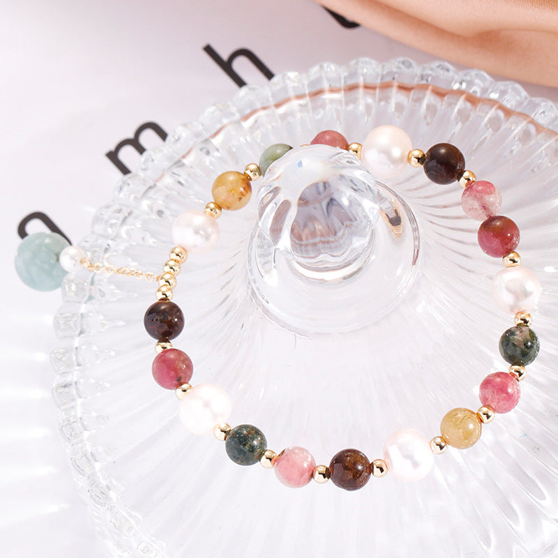 Fortune's Favor Sterling Silver Bracelet with Colorful Crystal and Tourmaline