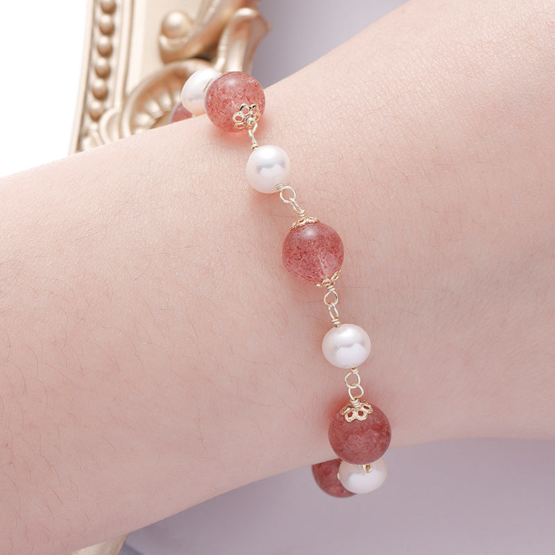 Fortune's Favor Sterling Silver Bracelet with Moonlight Stone, Freshwater Pearl, and Crystal