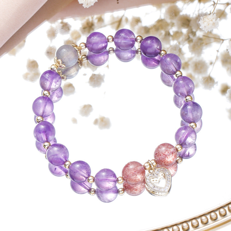 Fortune's Favor Sterling Silver Crystal and Moonlight Stone Bracelet