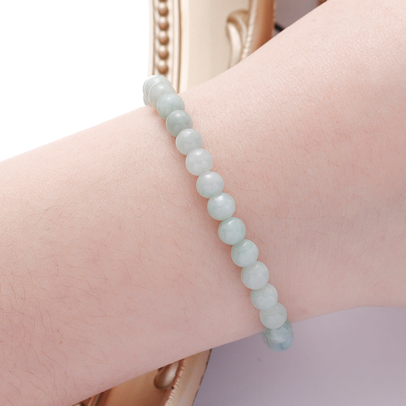 Auspicious Freshwater Pearl and Jade Bracelet with Sterling Silver Needle