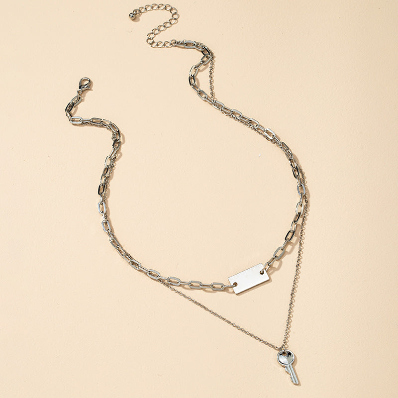 Double Key Necklace with Metal Detail by Planderful - Vienna Verve Collection