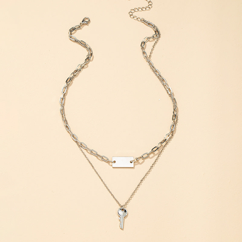 Double Key Necklace with Metal Detail by Planderful - Vienna Verve Collection