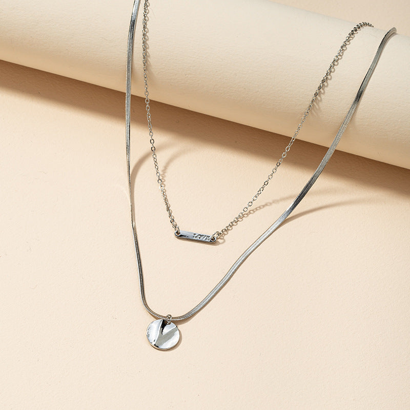 Trendy Double-Layer Love Pendant Necklace - Vienna Verve Collection