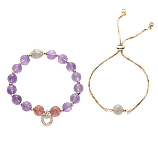 Fortune's Favor Sterling Silver Crystal and Moonlight Stone Bracelet