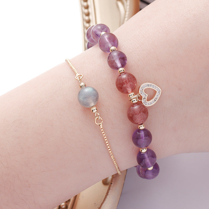 Fortune's Favor Sterling Silver Crystal and Moonlight Stone Bracelet