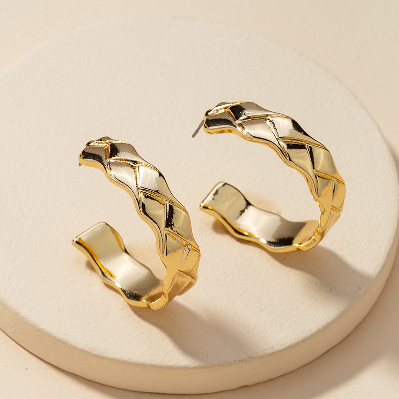 Metallic C-Shaped Earrings - Vienna Verve Collection